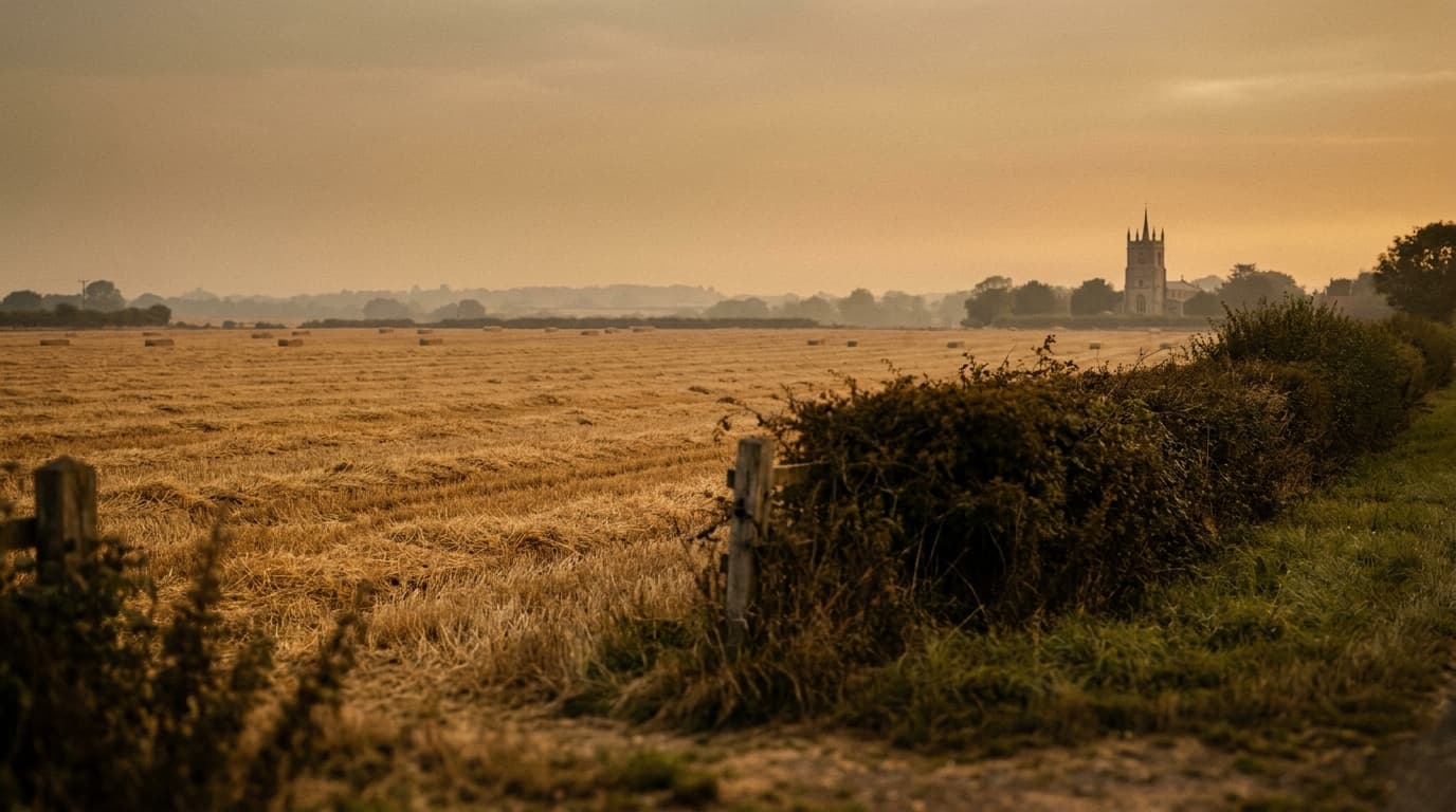 Bedfordshire farmland at the edge of a village
