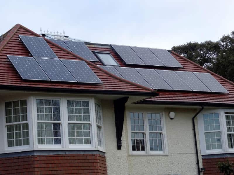 Solar panels on house